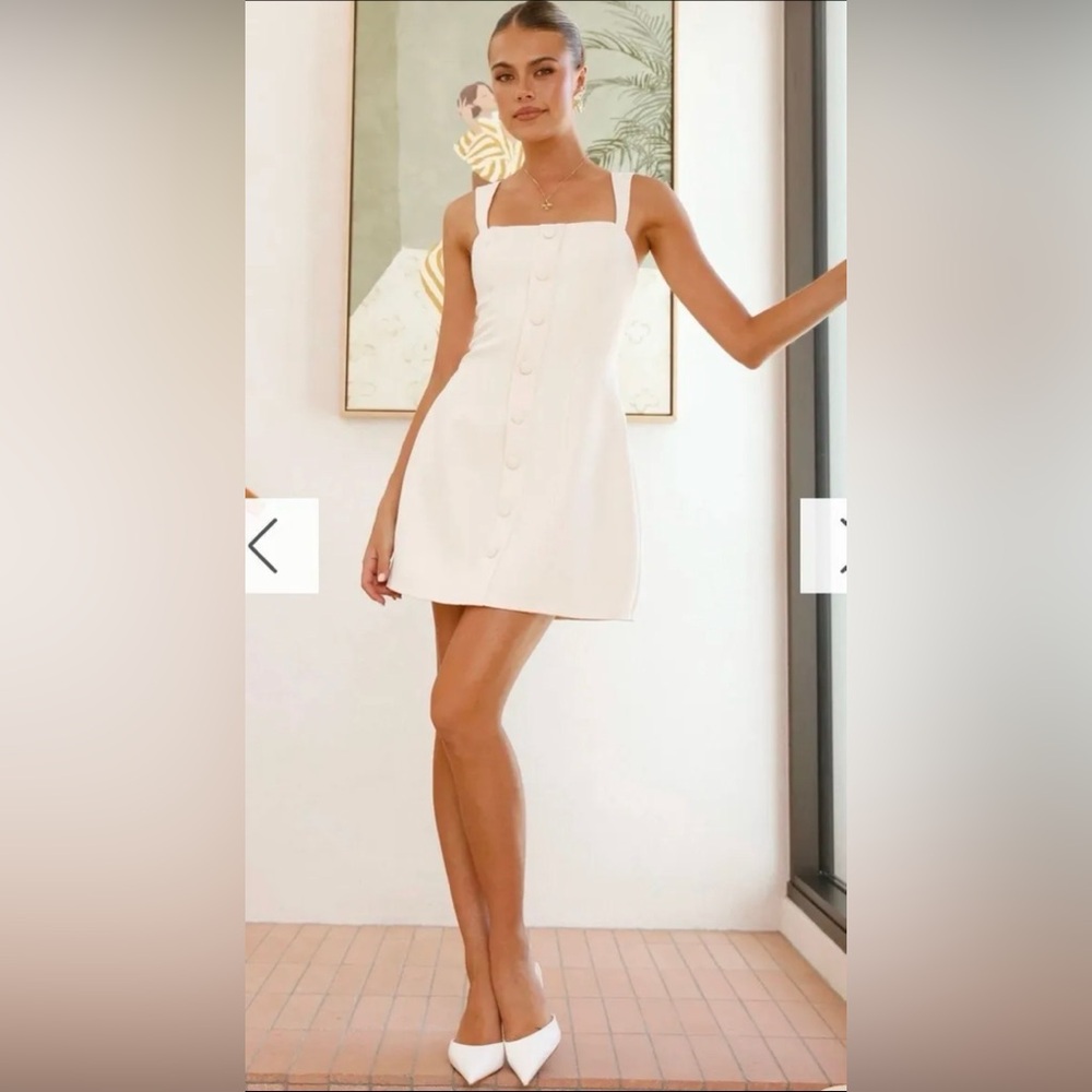 NWT Cream Button-Front Mini Bridal Dress